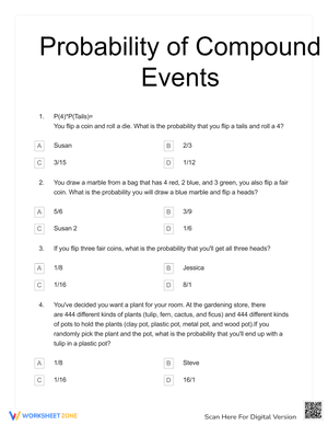 Probability of Compound Events Quiz 2