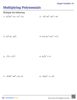 Multiplying Polynomials Practice