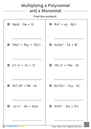 Multiplying Monomials and Polynomials