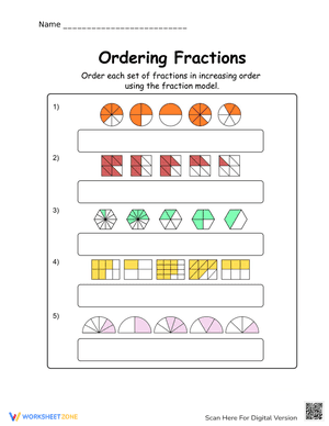 Ordering Fractions Using Fraction Model