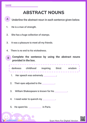Abstract Nouns Exercise