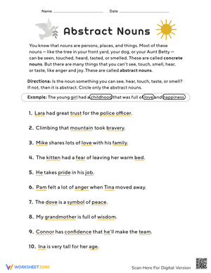 Abstract Nouns for Kids
