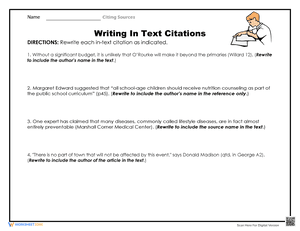Writing In Text Citations