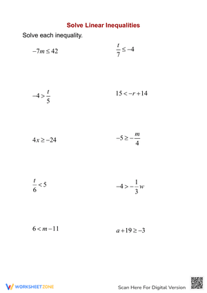 Solve Linear Inequalities 2