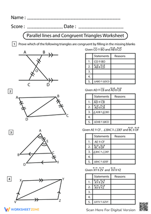 Parallel Lines and Congruent Triangles