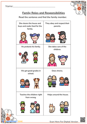 Family Roles And Responsibilities Worksheets
