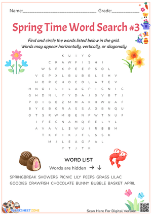 Spring Time Word Search #3