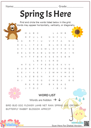 Spring Is Here Word Search
