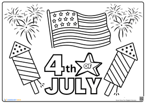 4th of July Independence Day Coloring Page 2
