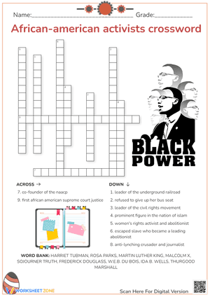 African-american activists crossword