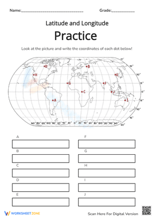 Latitude And Longitude Practice Worksheets