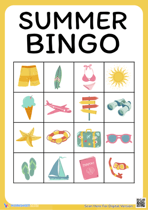 Summer Bingo Cards 5