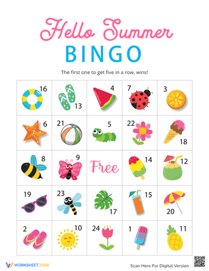 Hello Summer Bingo Cards 8