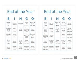 End of the Year Bingo 3