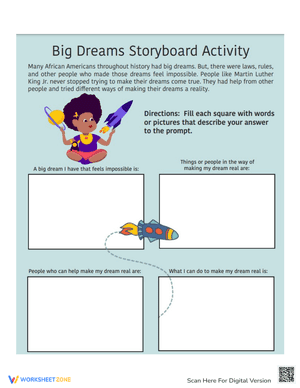Martin Luther King, Jr. Big Dreams Storyboard Activity