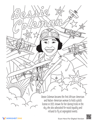 Bessie Coleman Coloring Page