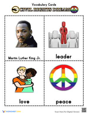 Civil Rights Dream Vocabulary Cards