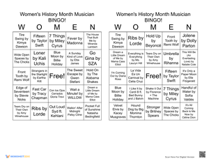 Women's History Month Musician BINGO 4