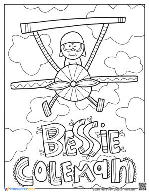 Coloring Page Bessie Coleman