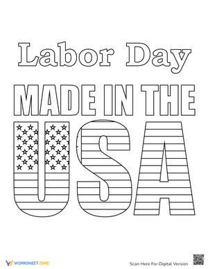 Labor Day - Made in the USA coloring page