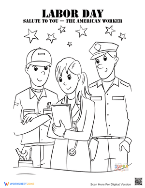 Labor Day Salute to You - the American Worker coloring page