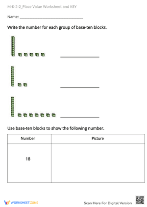 M-K-2-2_Place-Value Worksheet and KEY