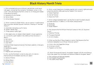 Black History Month Trivia Q&A