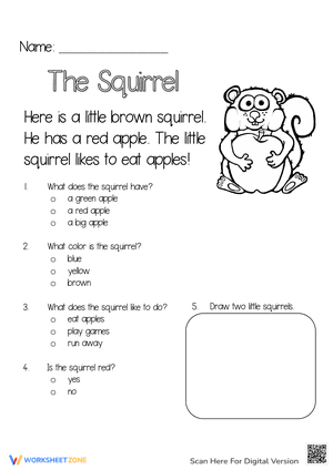 Fall Reading Comprehension - The Squirrel