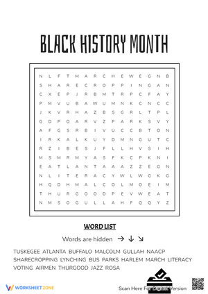 Black History Month Square Word Search