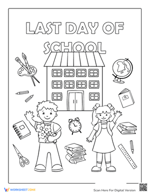 Last Day Of School Printable Coloring Page