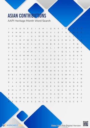 AAPI Heritage Month Word Search- Asian Contributions