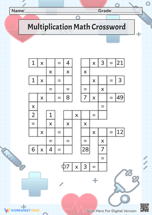 Single-digit Multiplication Crossword
