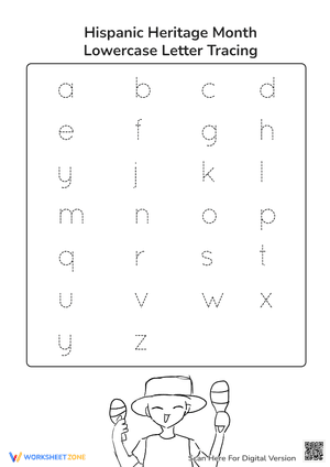 Lowercase Letter Tracing/ Hispanic Heritage Month
