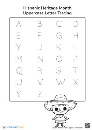Uppercase Letter Tracing/ Hispanic Heritage Month