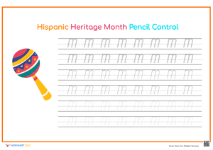 Hispanic Heritage Month Pencil Control Activity