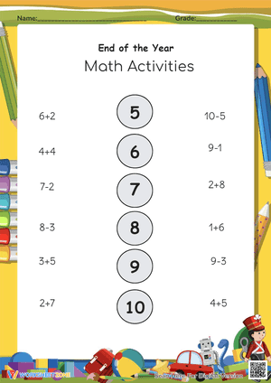 End of the Year Math Activities for Kids
