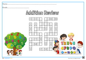 Addition Review Crossword Worksheet