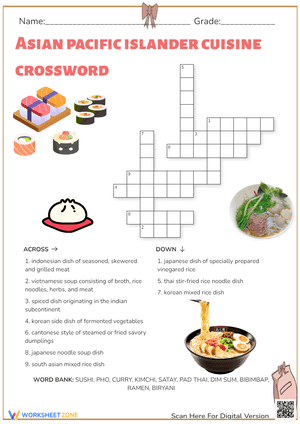 Asian pacific islander cuisine crossword
