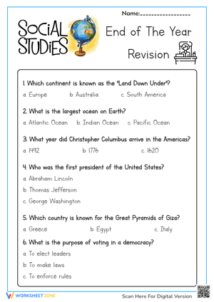 Social Studies End of The Year Revision