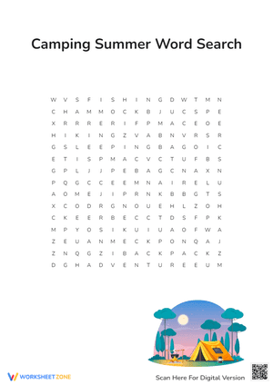 Camping Word Search Puzzle