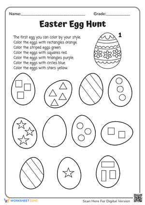 Easter Eggs Coloring For Preschool Kids