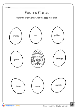 Easter Eggs Color Preschool 