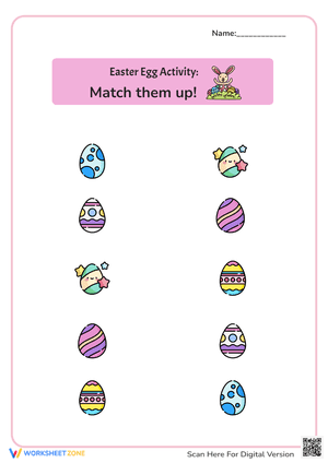 Preschool Matching Activity with Easter Eggs