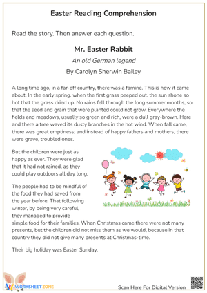 Easter Reading Comprehension - Mr. Eater Rabbit