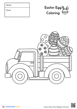 Truck Of Easter Egg Coloring Page