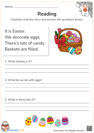 Easter Reading Comprehension Worksheet