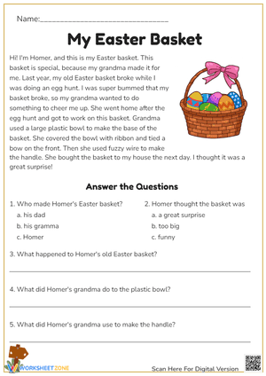 My Easter Basket - Reading Comprehension