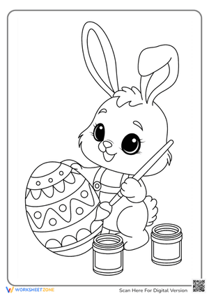 Cute Easter Bunny Coloring Pages For Preschool Childrens