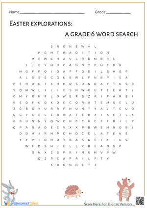 Easter Exploration: A Word Search for Grade 6
