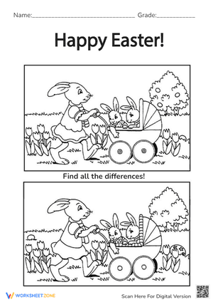 Easter Worksheets - Spot The Differences!